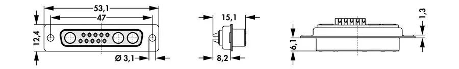 D-Sub mixed layout connectors - DBM 13W3 L - Image 2