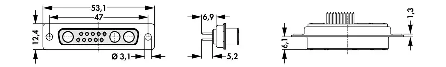 D-Sub mixed layout connectors - DBM 13W3 T RC M3 - Image 2