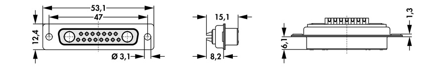 D-Sub mixed layout connectors - DBM 17W2 L - Image 2