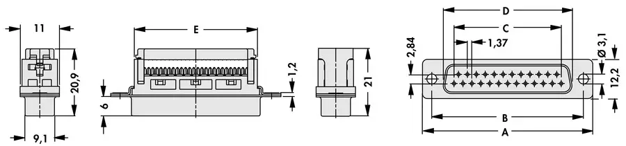 D-Sub connector for flat ribbon cable - DS BK 09 - Image 3
