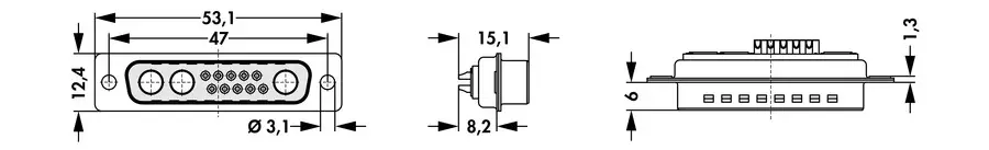 D-Sub mixed layout connectors - DSM 13W3 L - Image 2