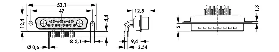 D-Sub mixed layout connectors - DSM 17W2 TA - Image 2