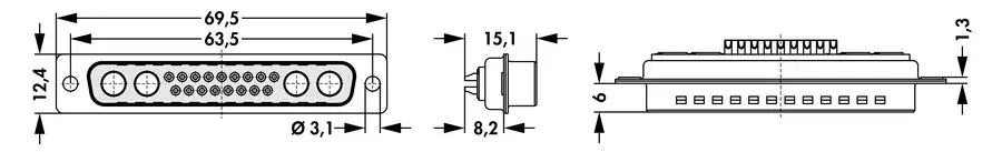 D-Sub mixed layout connectors - DSM 21WA4 L - Image 2