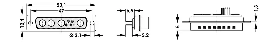 D-Sub mixed layout connectors - DSM 9W4 T - Image 2