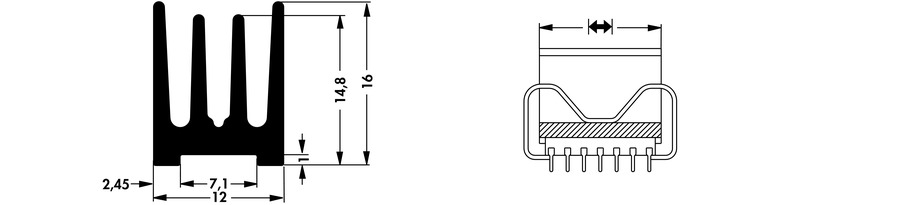 Heatsinks for DIL-IC, PLCC and SMD - ICK 14 H - Image 3
